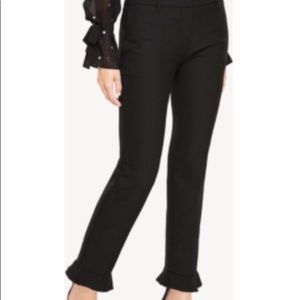 Ann Taylor Black Ruffle Hem Ankle Pants Size 6